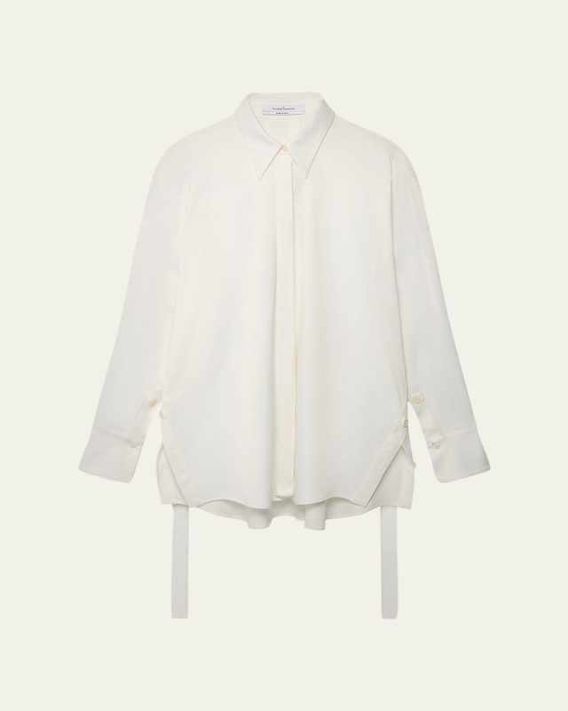Bias Button-Side Collared Shirt